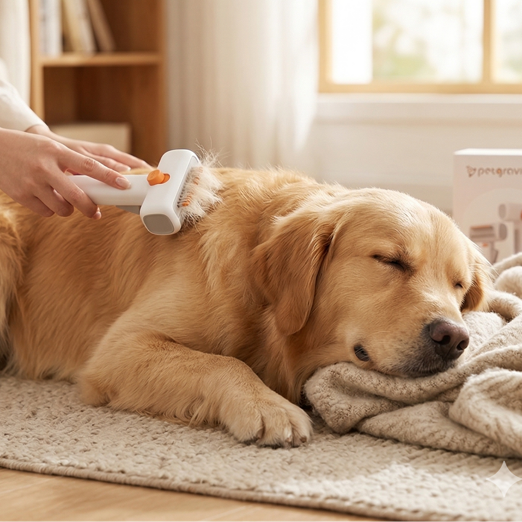 Minimalist Aesthetic Gravity Pet Dematting & Deshedding Comb